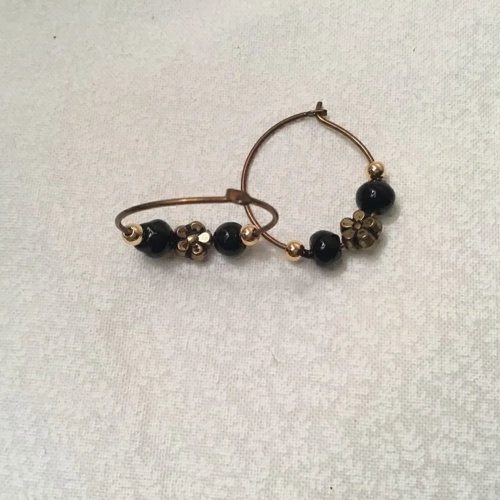 Petite Coppertone and Black Earrings